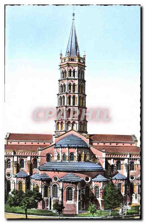 CPA Toulouse la Ville Rose Abside de la Basilique Saint Sernin les derniers etages du Clocher Sant d