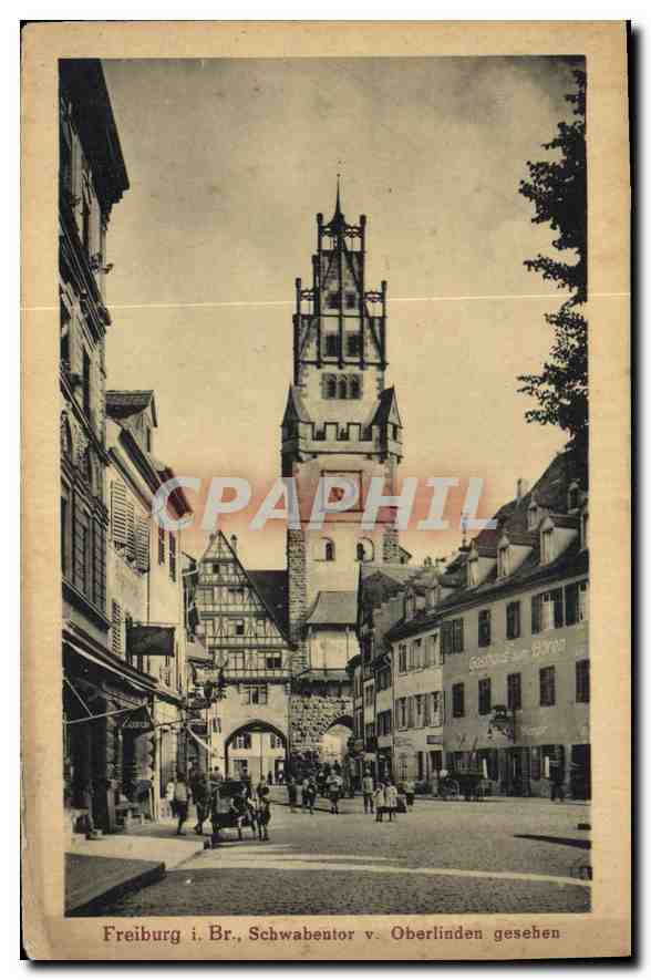 CPA Freiburg i Br Schwabentor Oberlinden gesehen 