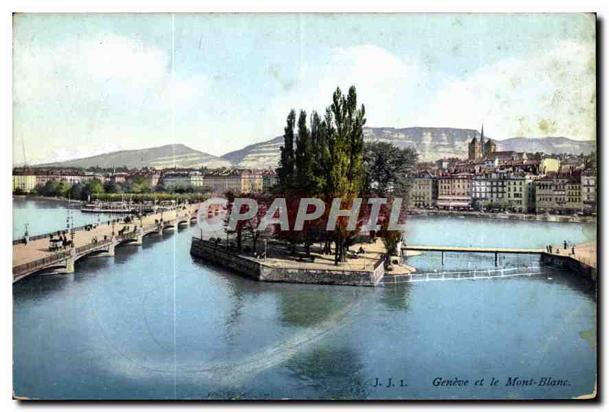 CPA Geneve et le Mont Blanc 