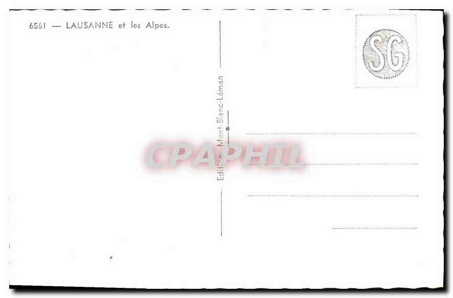 CPA Lausanne et les Alpes  — Rückseite