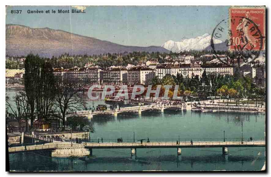 CPA Geneve et le Mont Blanc 