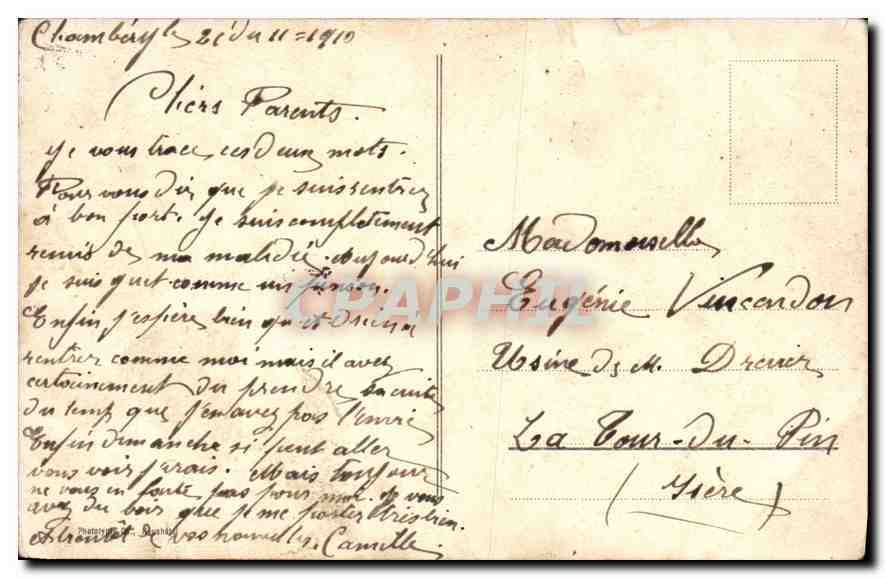CPA Geneve et le Mont Blanc  — Verso