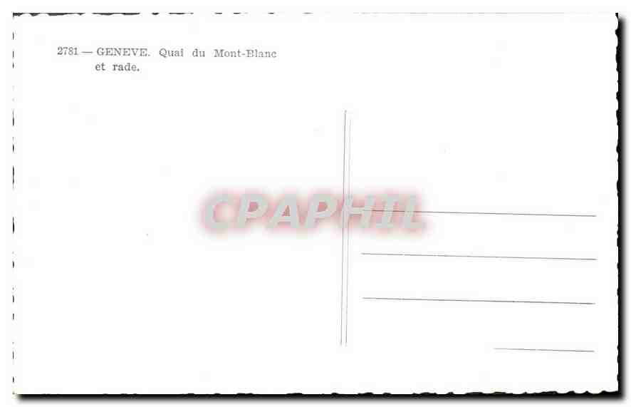CPA Geneve Quai du Mont Blanc et rade  — Verso