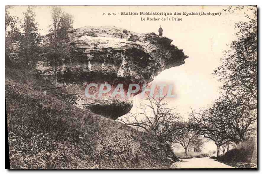 Le Rocher de la Peine — Station Préhistorique des Eyzles (Dordogne) — Phot. R. Daude-Caplay