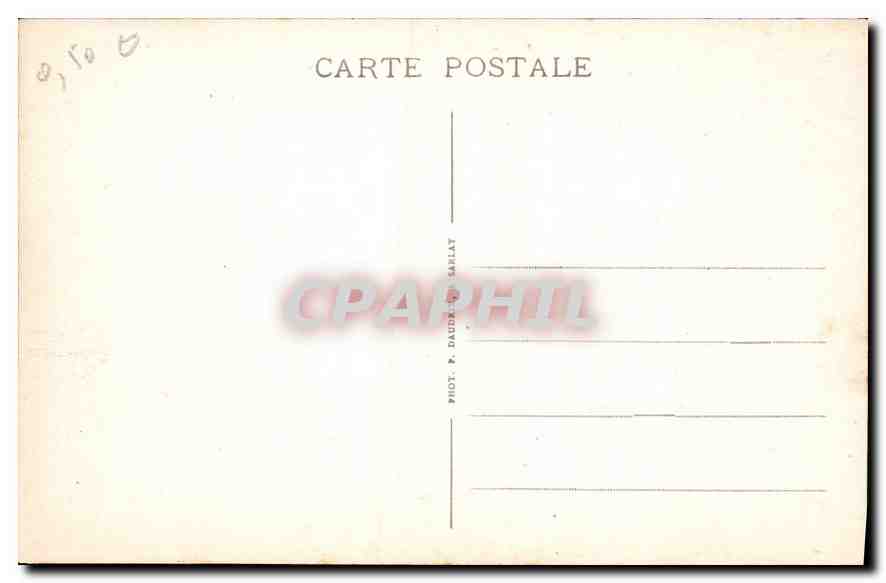Le Rocher de la Peine — Station Préhistorique des Eyzles (Dordogne) — Phot. R. Daude-Caplay — Verso