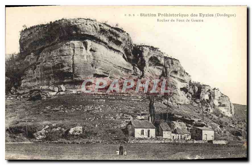 CPA Station Prehistorique des Eyzies Dordogne Rocher de Font de Gaume 