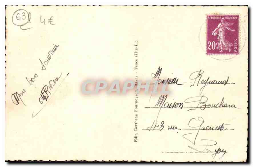 CPA Les Bords du Lignon  — Verso