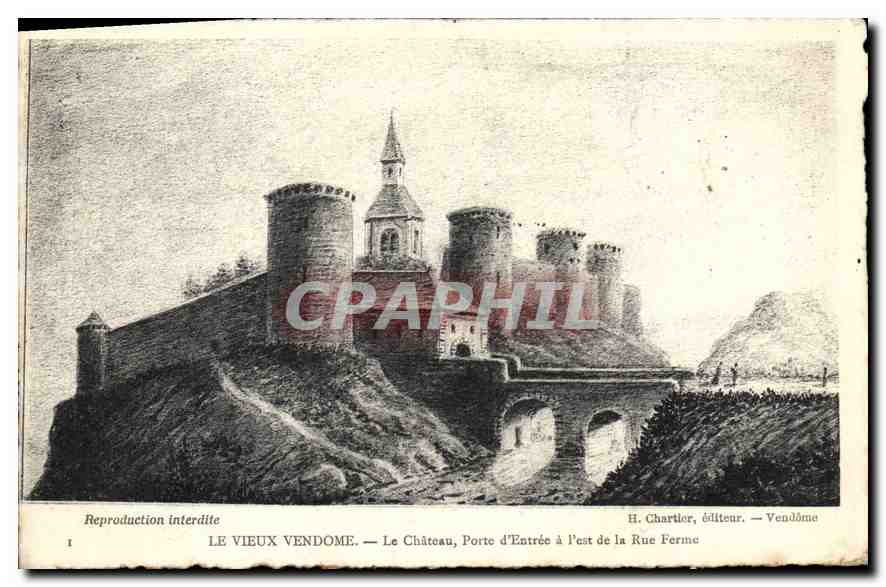 CPA Le Vieux Vendome Le Chateau Porte d'Entree a l'Est de la Rue Ferme 