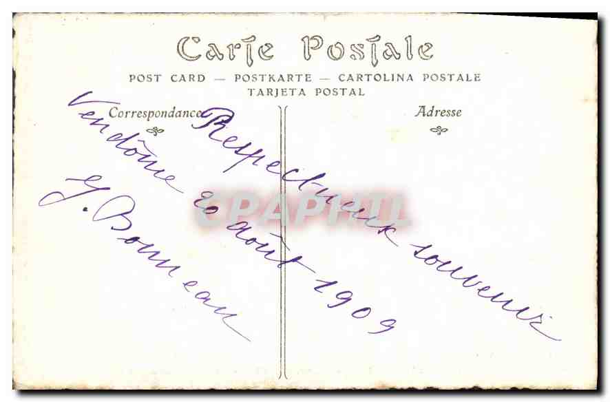 CPA Le Vieux Vendome Le Chateau Porte d'Entree a l'Est de la Rue Ferme  — Rückseite