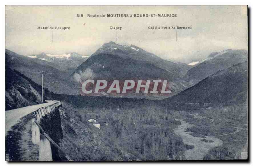 CPA Route de Moutiers a Bourg St Maurice 