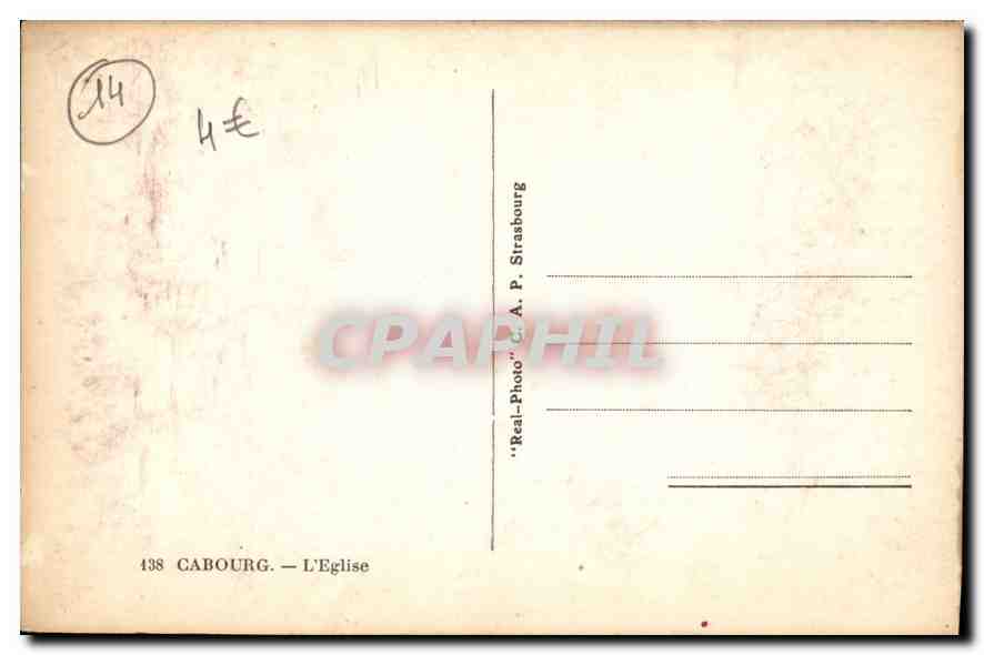 CPA Cabourg L'Eglise  — Rückseite