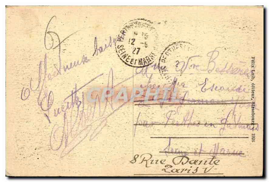 CPA Mont Sainte Odile  — Verso
