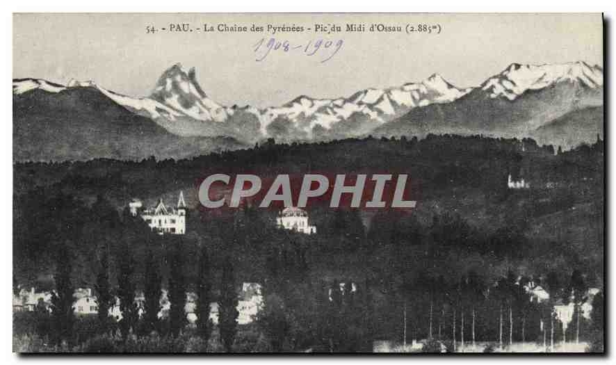 Pau - La Chaîne des Pyrénées - Pic du Midi d'Ossau (2.885m)