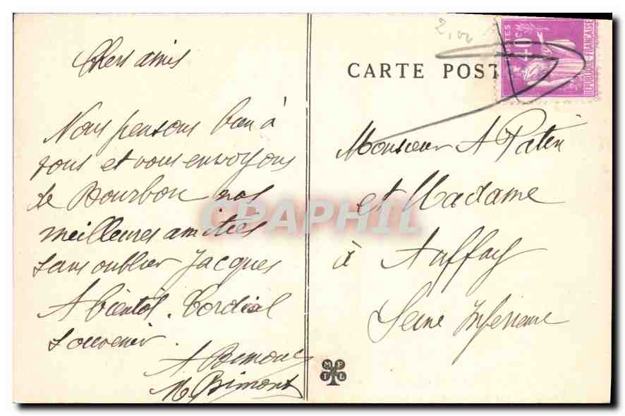 CPA Bourbon L'Archambault Vue poetique sur l'Etang et le Chateau  — Rückseite