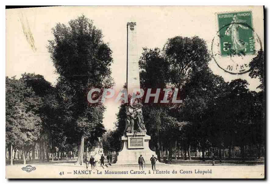 CPA Nancy Le Monument Carnot a l'Entree du Cours Leopold 