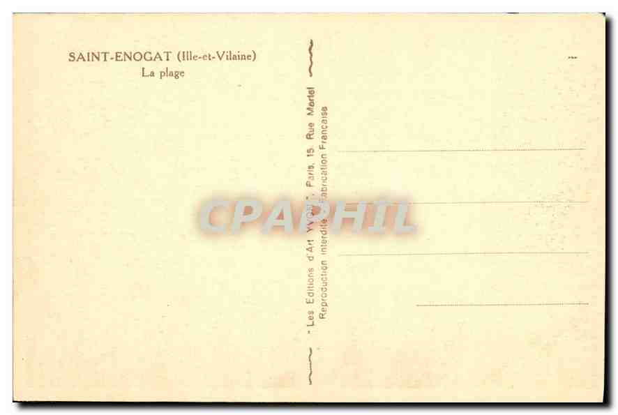 CPA Saint Enogat Ille et Vilaine La Plage  — Rückseite