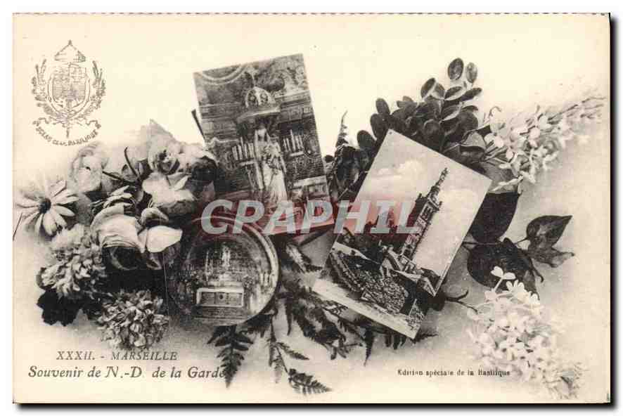 CPA Marseille Souvenir de N D de la Garde 