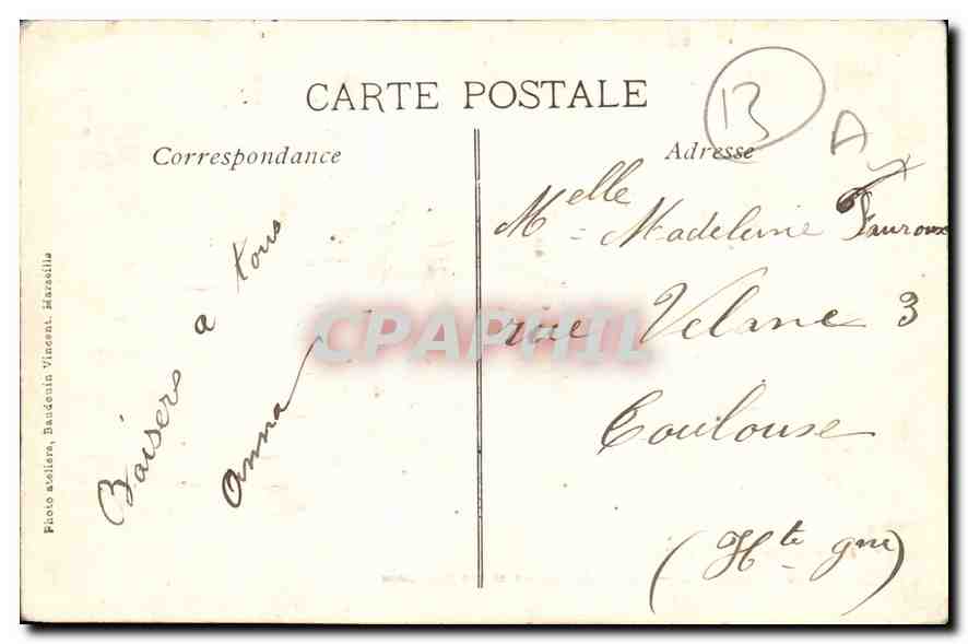 CPA Marseille Allees de Meilhan et des Capucines  — Verso