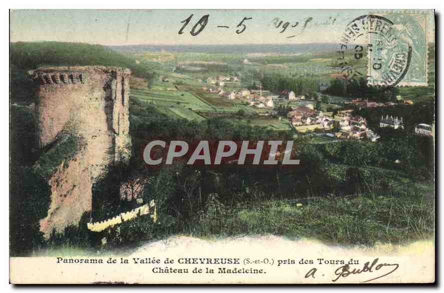 CPA Panorama de la Vallee de Chevreuse S et P pris des Tours du Chateau de la Madeleine 