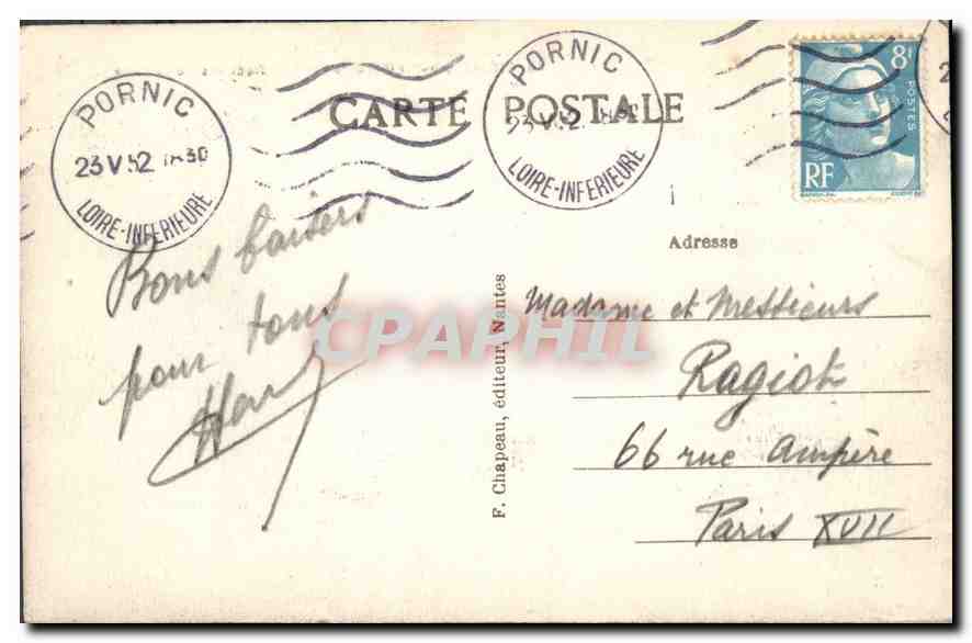 CPA Piriac sur Mer Loire Inf Rochers de la Cote — Rückseite
