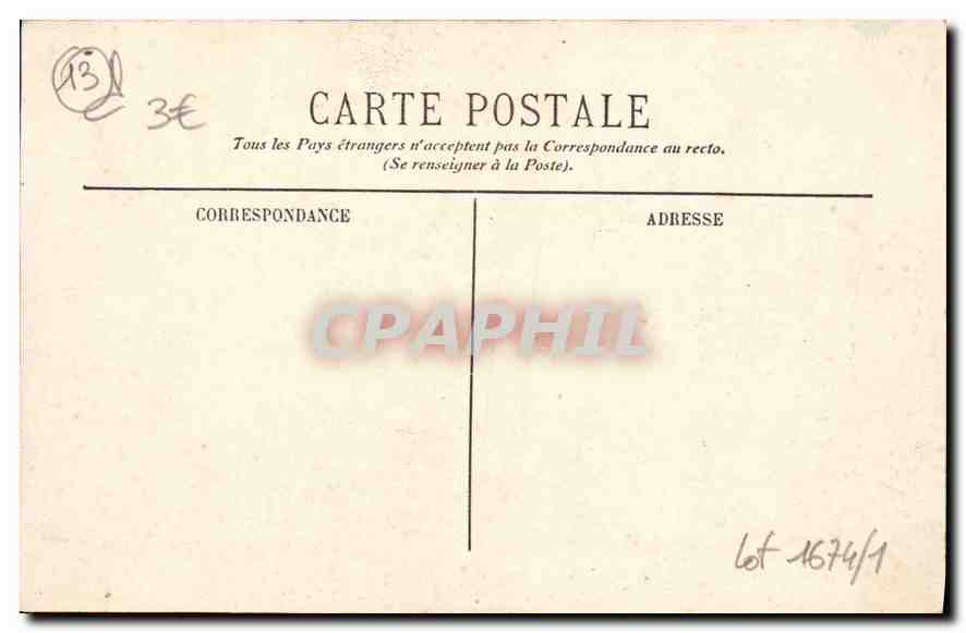 CPA Marseille Le Fort Saint Jean  — Verso