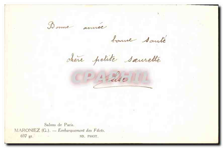 CPA Salons de Paris Maronez Embarquement des Filets  — Rückseite