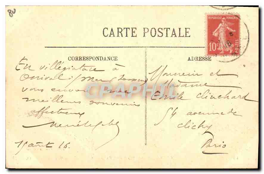 CPA Onival Au pied des Falaises  — Rückseite