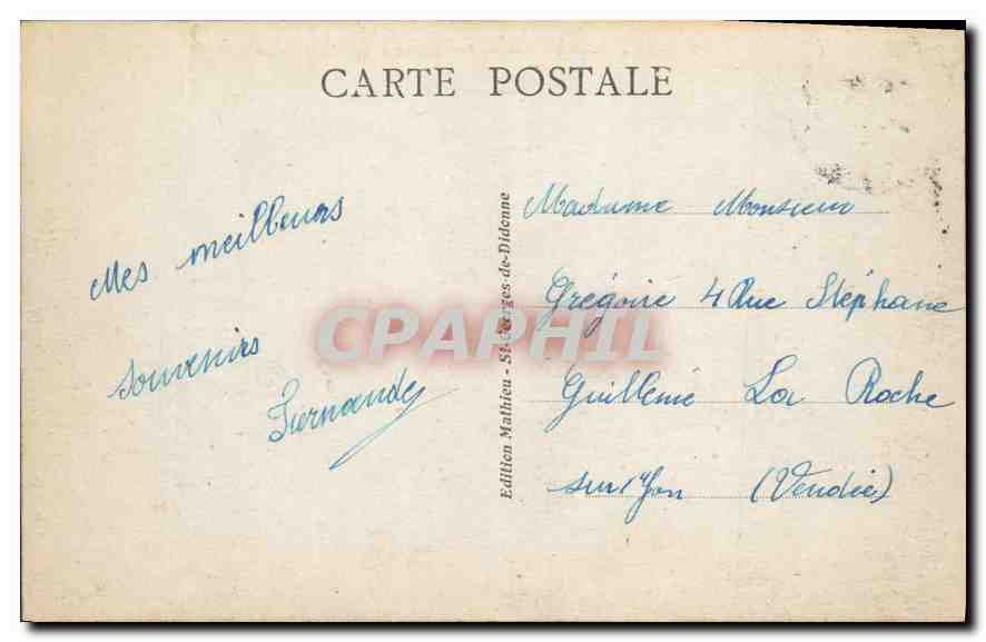 CPA Royan Vallieres Le Chaos de Vallieres  — Back