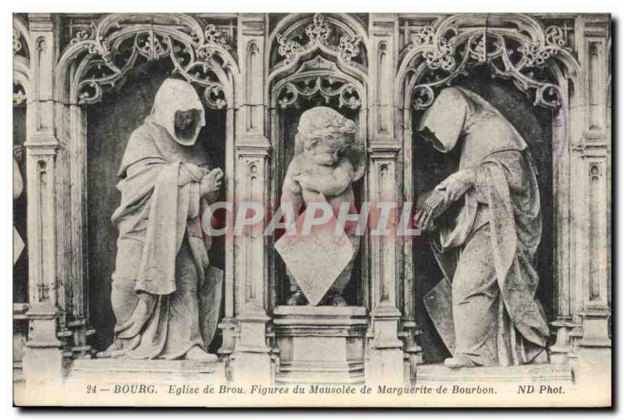 Bourg — Église de Brou. Figures du Mausolée de Marguerite de Bourbon — ND Phot.