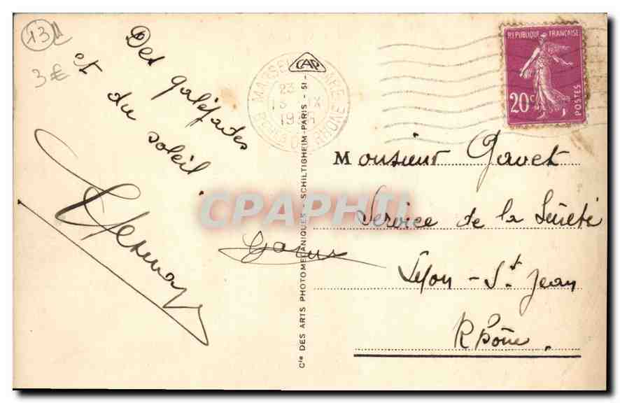 CPA Marseille Vue generale  — Verso