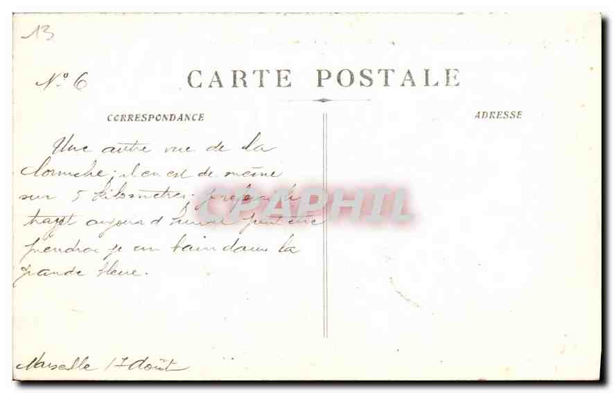 CPA Marseille L'Anse du Prophete et le Restaurant Roubion  — Verso
