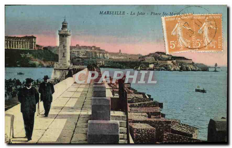 CPA Marseille La Jetee Phare Ste Marine 