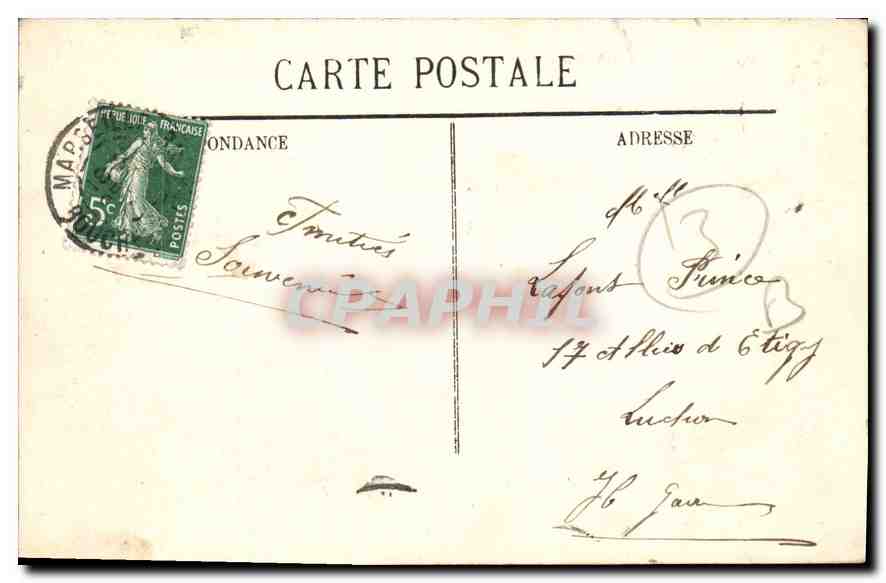 CPA Marseille Le Chatedrale  — Rückseite