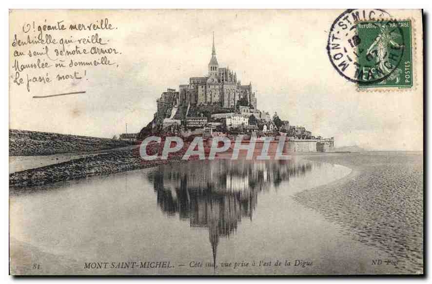 Mont-Saint-Michel — Vue prise à l'est de la Digue — ND Pag