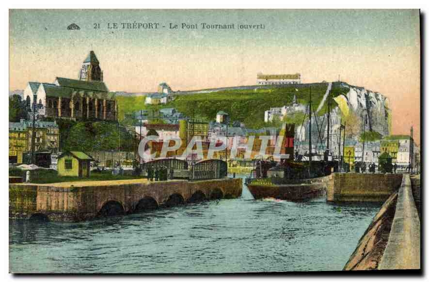 Le Tréport - Le Pont Tournant (ouvert) — éditeur CPAPHIL, n° 21