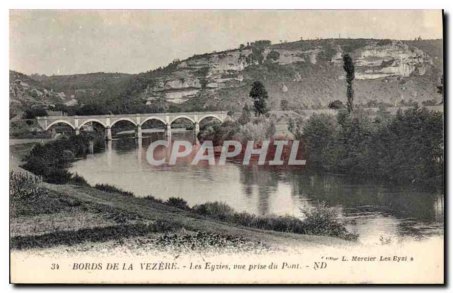 Bords de la Vézère - Les Eyziès, vue prise du Pont — L. Mercier, Les Eyziès