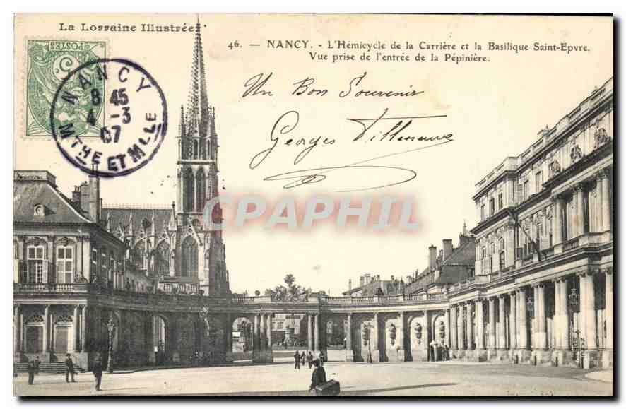 CPA La Lorraine Illustree Nancy L'Hemicycle de la Carriere et la Basilique Saint Epvre 