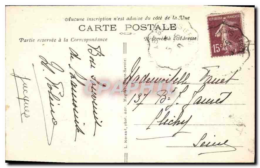 Chamonix — Mont-Blanc — L. Moreau, phot. éd. (n° 538) — Rückseite
