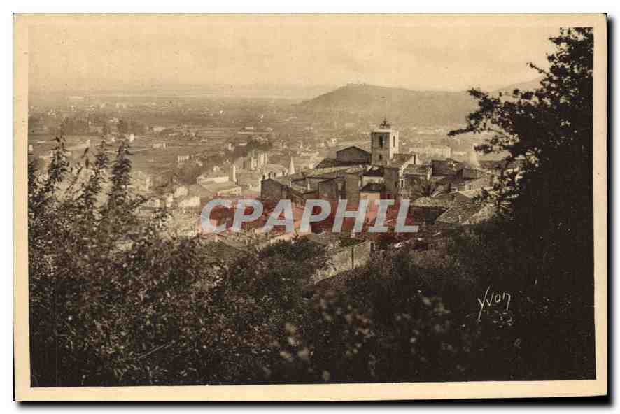 CPA La Douce France Cote d'Azur Hyeres l'Eglise Saint Paul et la vielle ville 