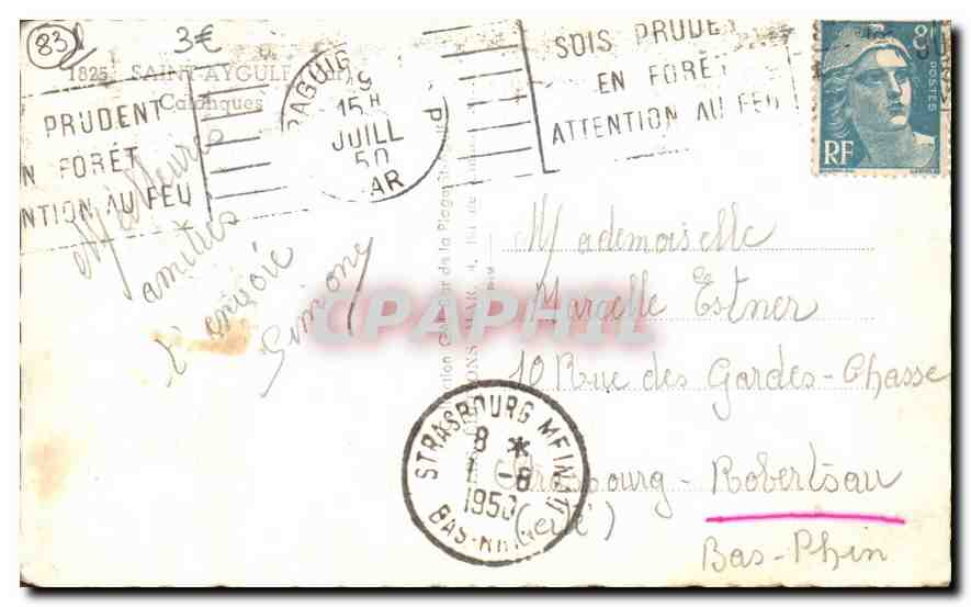 CPA Saint Aygulf Var La Pointe des Lauriers  — Rückseite
