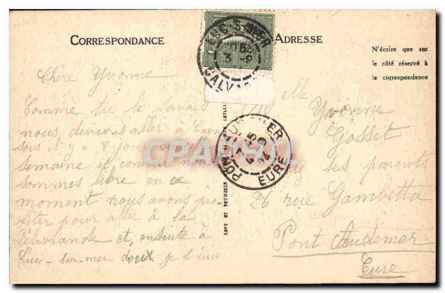 CPA Le Delivrande Nef de la Basilique  — Verso