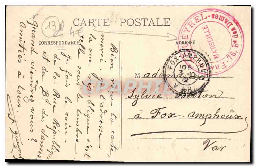 CPA Marseille Rue de la Republique  — Rückseite