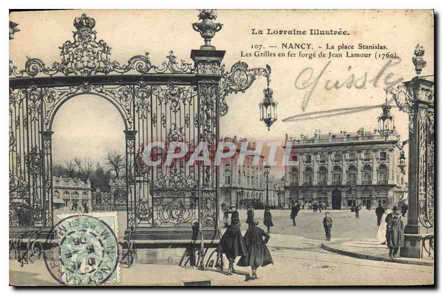 CPA La Lorraine Illustree Nancy La place Stanislas Les Grilles en fer Jean Lamour 