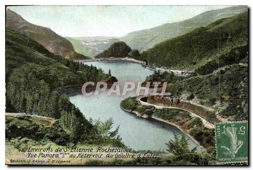 CPA Environs de St Etienne Rochetaillee Vue Pamora du Reservoir du Gouffre d'Enter 
