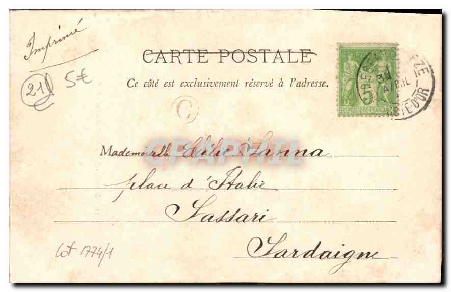 CPA Dijon Eglise des Carmelites  — Rückseite