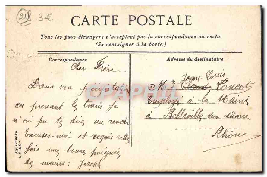 CPA Dijon Monument Carnot  — Verso