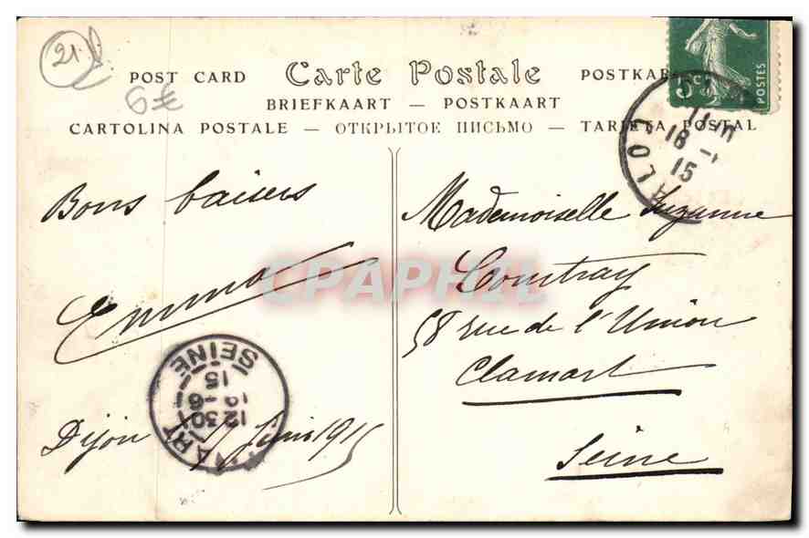 CPA Dijon La Portie Guillaume  — Rückseite