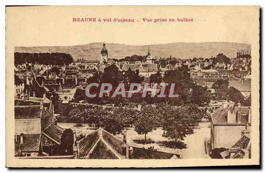 Beaune à vol d'oiseau — Vue prise en ballon — Éditeur : anonyme, n° de série non visible
