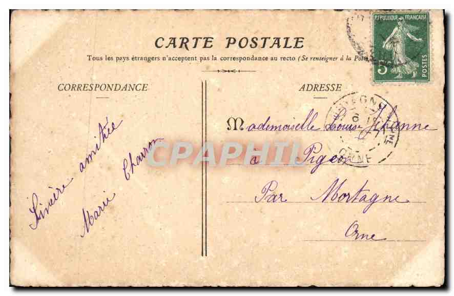 Sainte-Gauburge (Orne) — Cheminée de l'Ancien Prieuré — Éd. A. Langle, n°254 — Rückseite