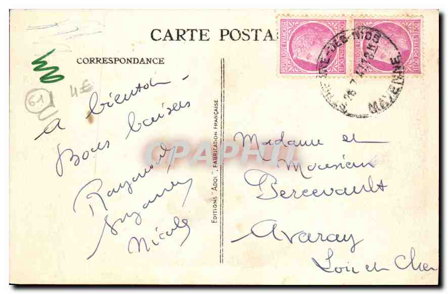 CPA Les Alpes Manelles Saint Ceneri Orne Coin Pittoresque  — Rückseite